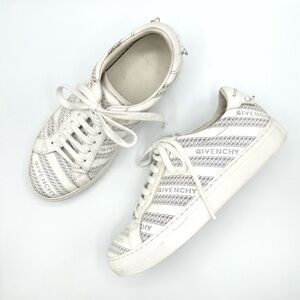 Givenchy White Logo Urban Street Chain Low Top Lace Up Sneakers Trainers Shoes